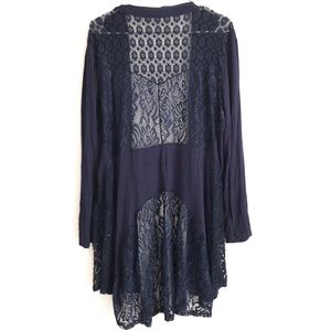 Plus Size Blue Light Weight Lace Cardigan